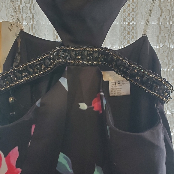 JASZ COUTURE Cutout Beaded Floral Mermaid Evening Prom Dress Size 2 - Picture 10 of 15